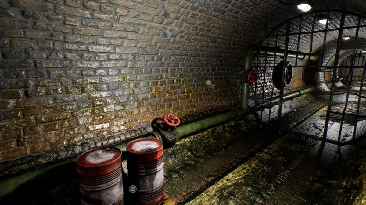 UE模型 废弃地下水道排水道隧道3D游戏场景素材 Abandoned Sewer插图5