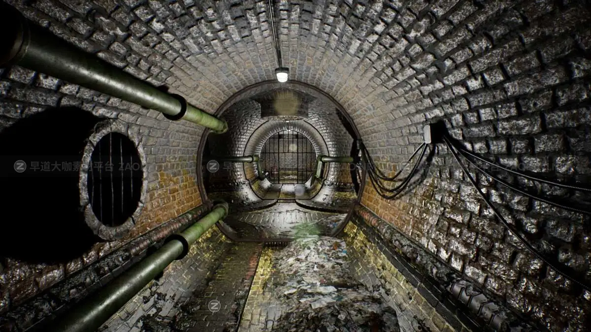 UE模型 废弃地下水道排水道隧道3D游戏场景素材 Abandoned Sewer插图6