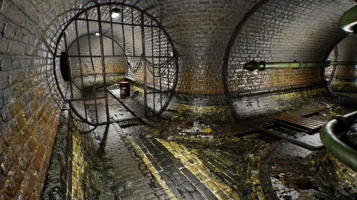 UE模型 废弃地下水道排水道隧道3D游戏场景素材 Abandoned Sewer插图11