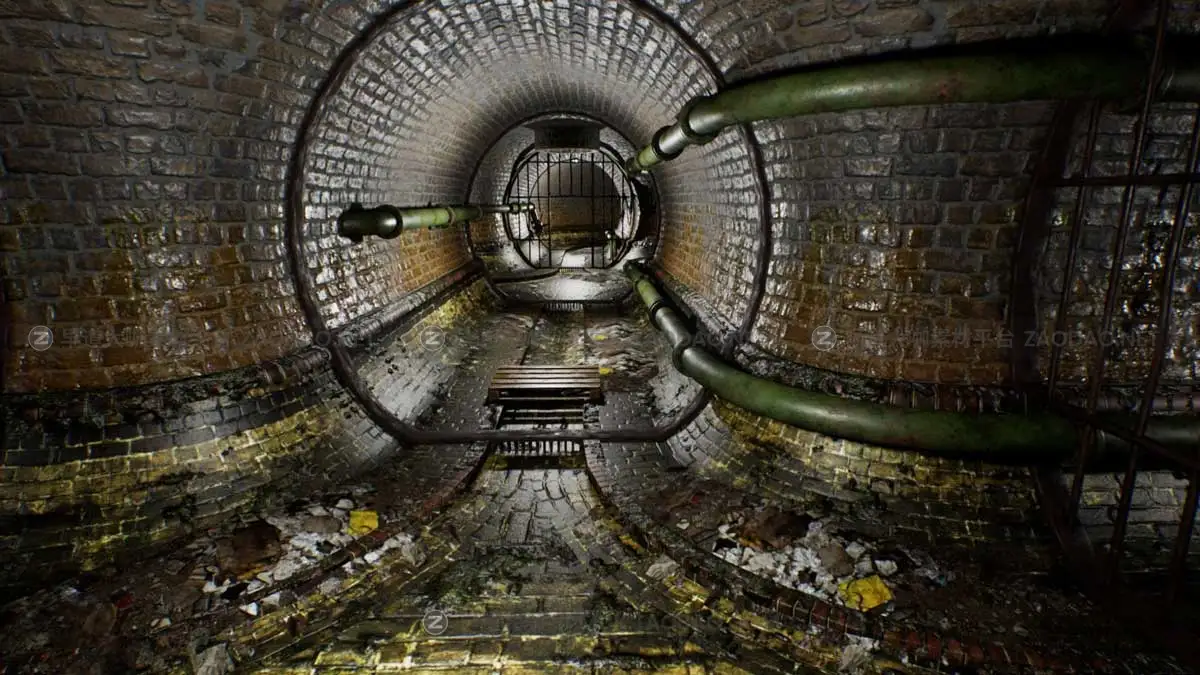 UE模型 废弃地下水道排水道隧道3D游戏场景素材 Abandoned Sewer插图12