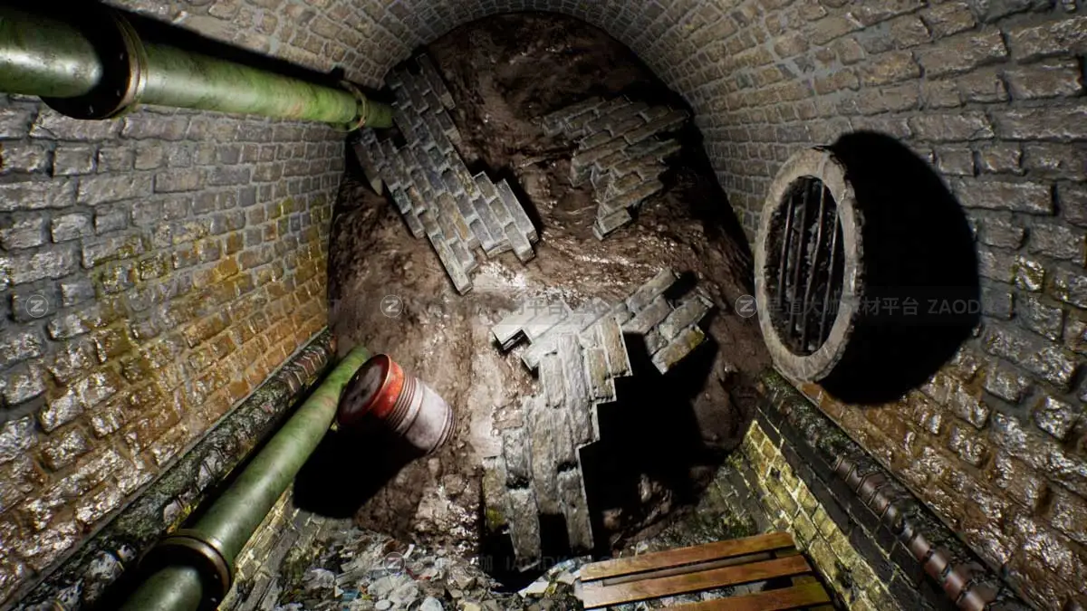 UE模型 废弃地下水道排水道隧道3D游戏场景素材 Abandoned Sewer插图17