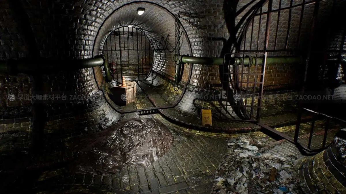 UE模型 废弃地下水道排水道隧道3D游戏场景素材 Abandoned Sewer插图19