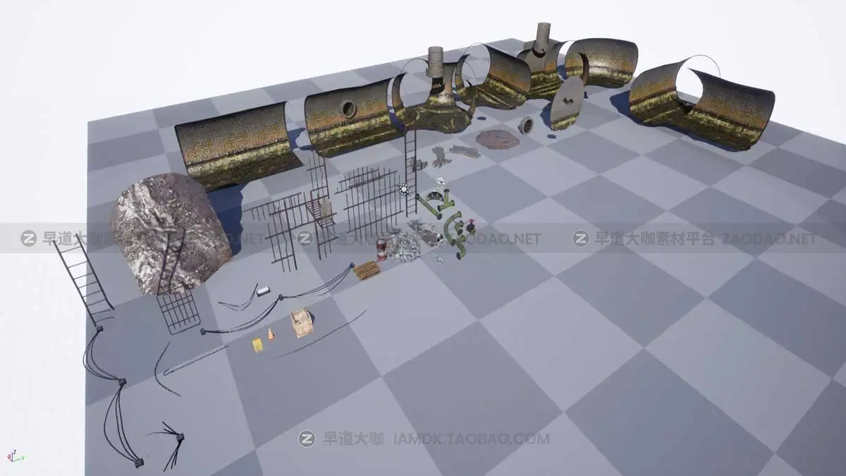UE模型 废弃地下水道排水道隧道3D游戏场景素材 Abandoned Sewer插图20