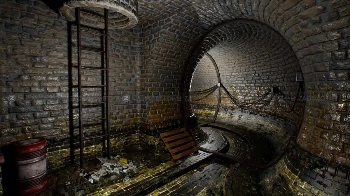 UE模型 废弃地下水道排水道隧道3D游戏场景素材 Abandoned Sewer插图2