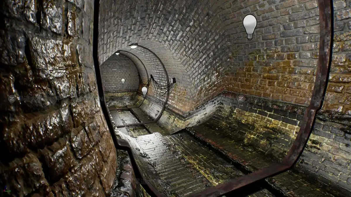UE模型 废弃地下水道排水道隧道3D游戏场景素材 Abandoned Sewer插图1