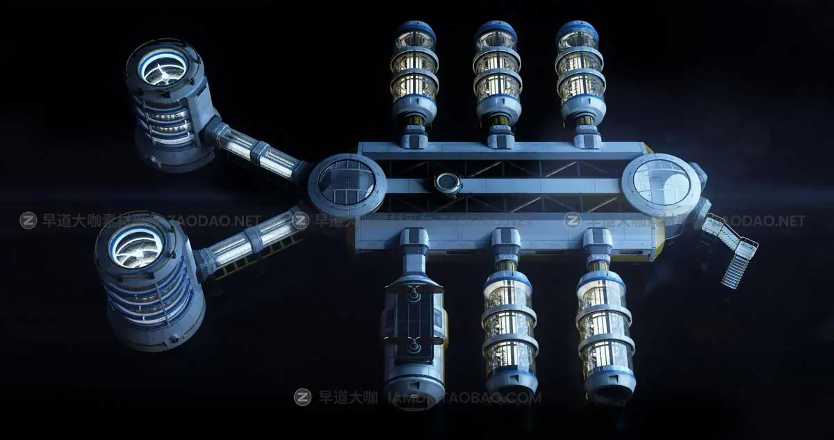 未来科幻银河系宇宙外星基地城市建筑模型MAX/BLEND/OBJ/FBX/UE格式 Kitbash3D – Mission to Minerva插图17