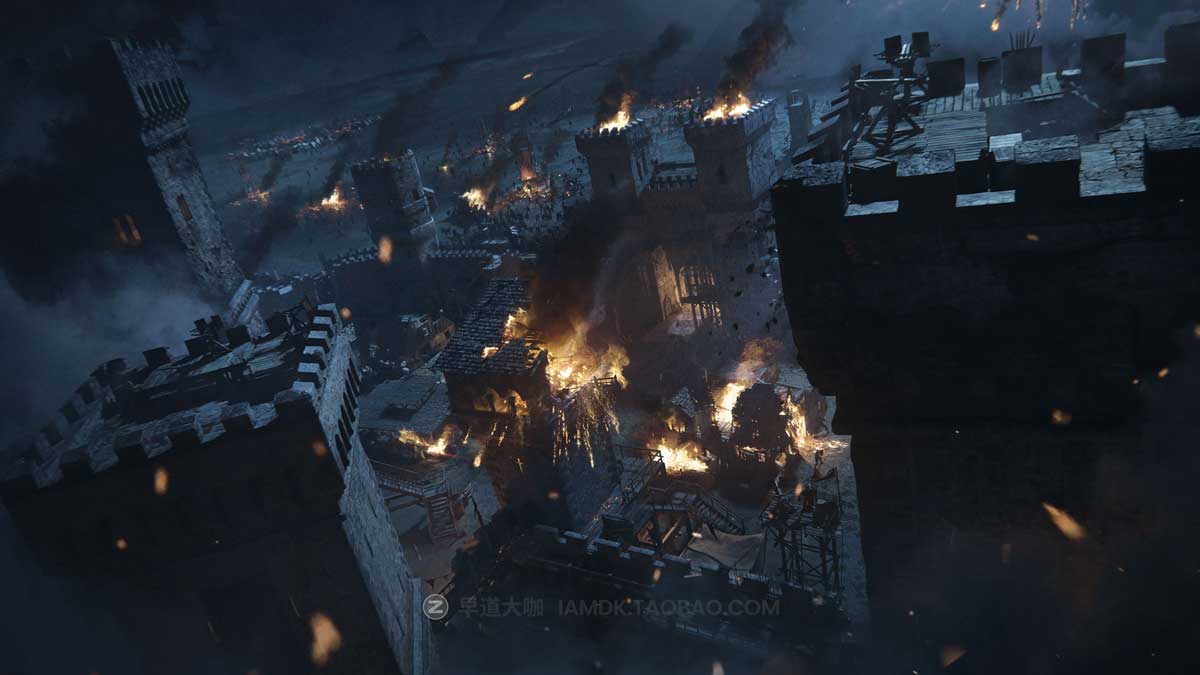 中世纪史诗战争攻城器械房子城堡建筑3D模型C4D/3DS MAX/Blender/FBX/OBJ/UE格式 KitBash3D – Medieval Siege插图1