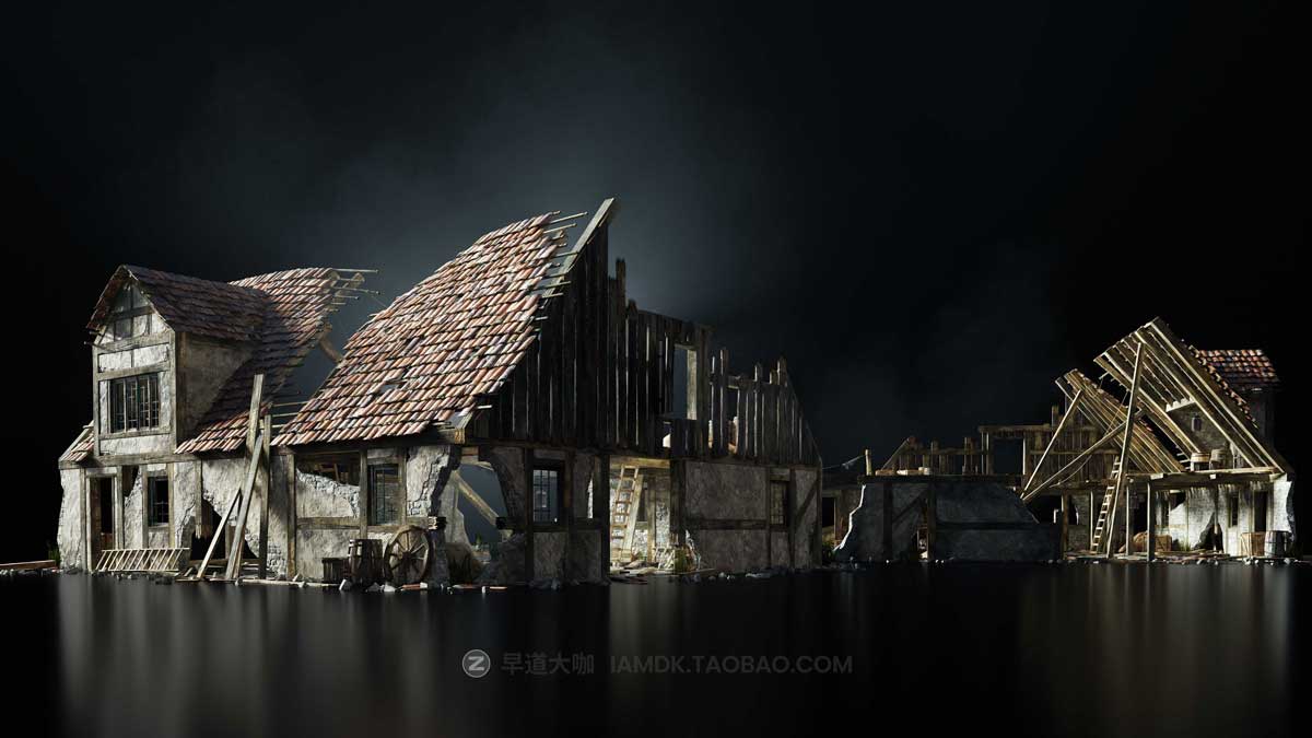 中世纪史诗战争攻城器械房子城堡建筑3D模型C4D/3DS MAX/Blender/FBX/OBJ/UE格式 KitBash3D – Medieval Siege插图8