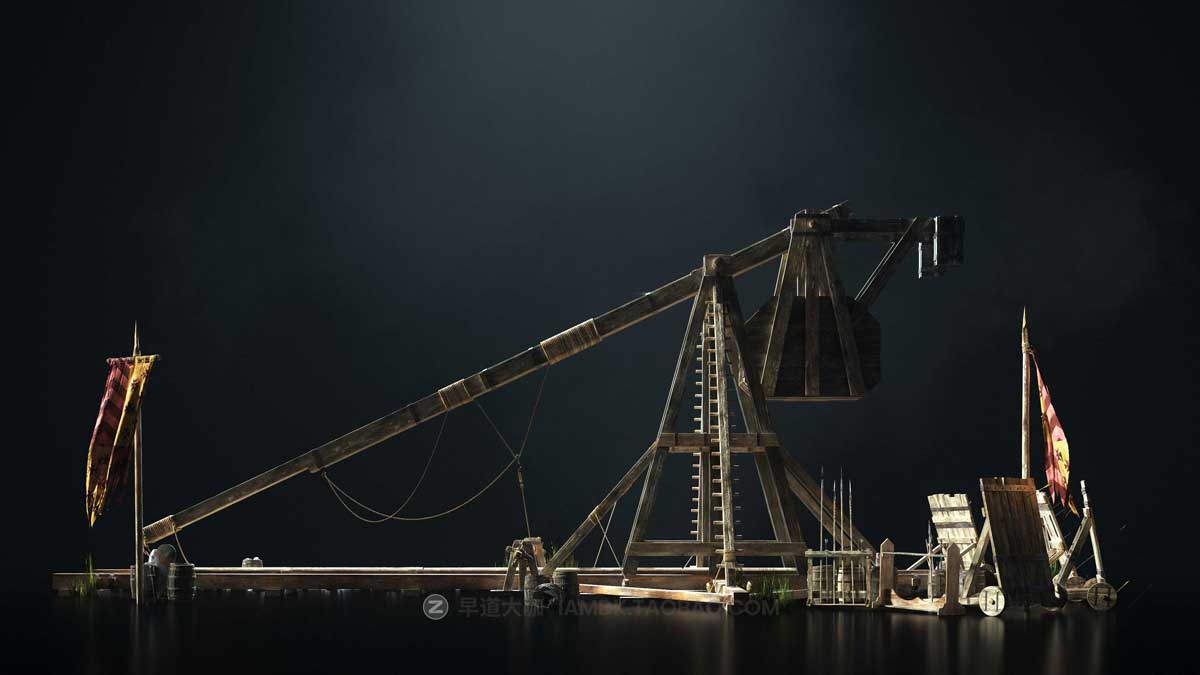 中世纪史诗战争攻城器械房子城堡建筑3D模型C4D/3DS MAX/Blender/FBX/OBJ/UE格式 KitBash3D – Medieval Siege插图9