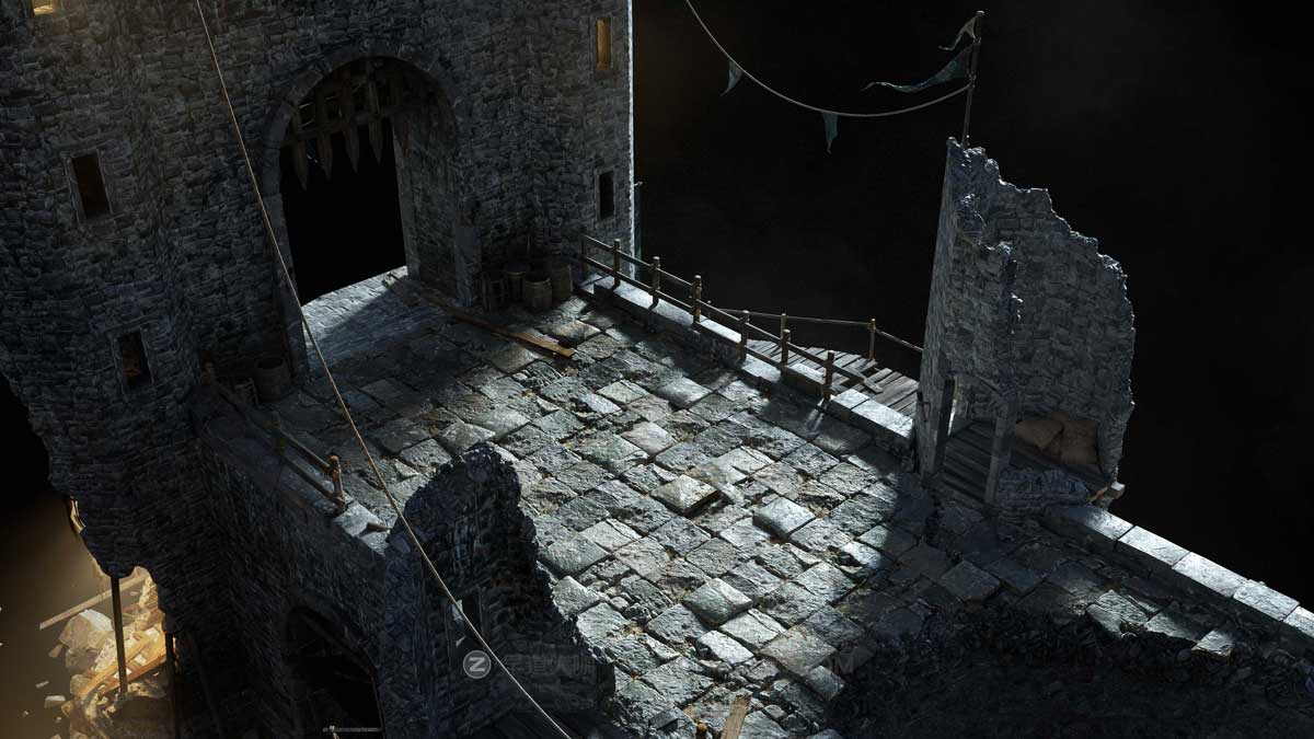 中世纪史诗战争攻城器械房子城堡建筑3D模型C4D/3DS MAX/Blender/FBX/OBJ/UE格式 KitBash3D – Medieval Siege插图11