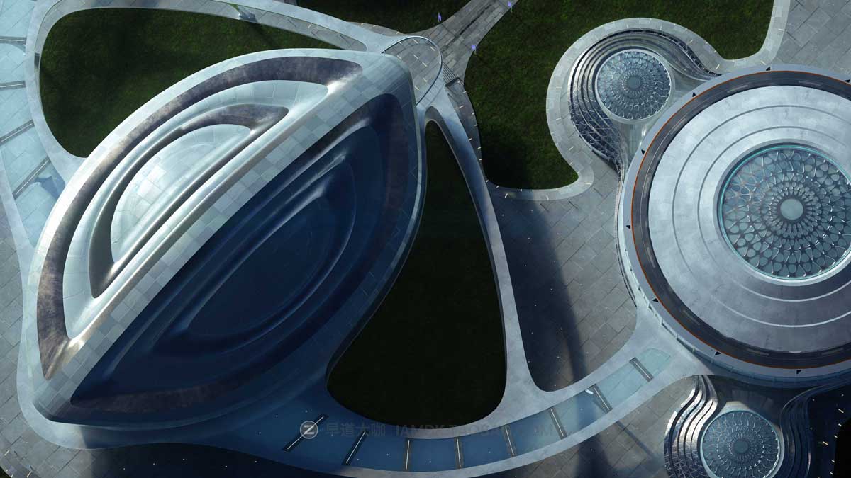 未来科幻楼房建筑城市3D模型 C4D/Blender/MAX/Maya/FBX/OBJ/UE等 KitBash3D – OASIS插图5