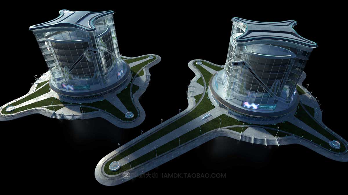 未来科幻楼房建筑城市3D模型 C4D/Blender/MAX/Maya/FBX/OBJ/UE等 KitBash3D – OASIS插图8