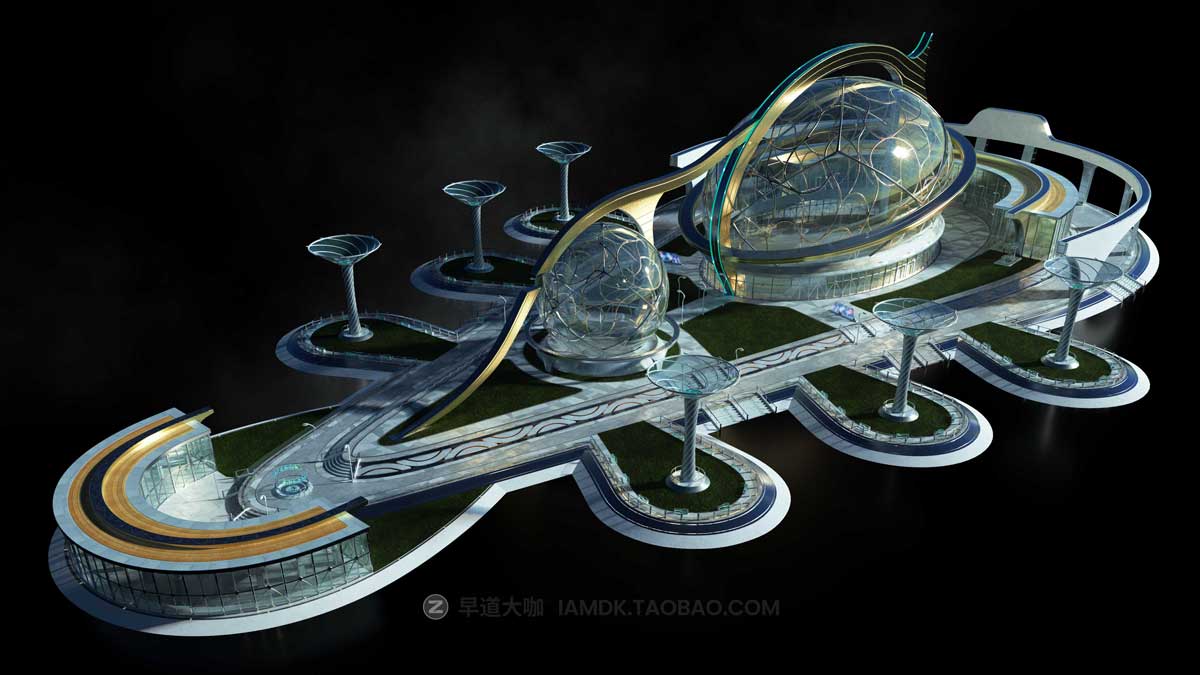 未来科幻楼房建筑城市3D模型 C4D/Blender/MAX/Maya/FBX/OBJ/UE等 KitBash3D – OASIS插图19
