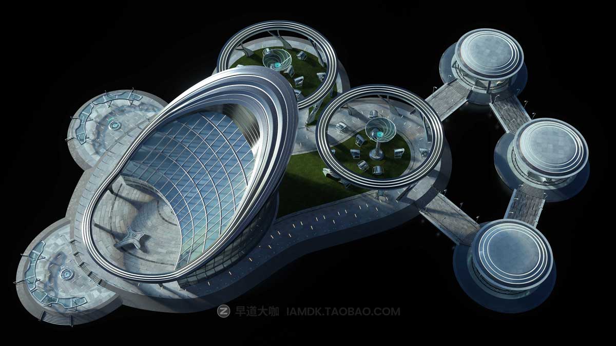 未来科幻楼房建筑城市3D模型 C4D/Blender/MAX/Maya/FBX/OBJ/UE等 KitBash3D – OASIS插图22