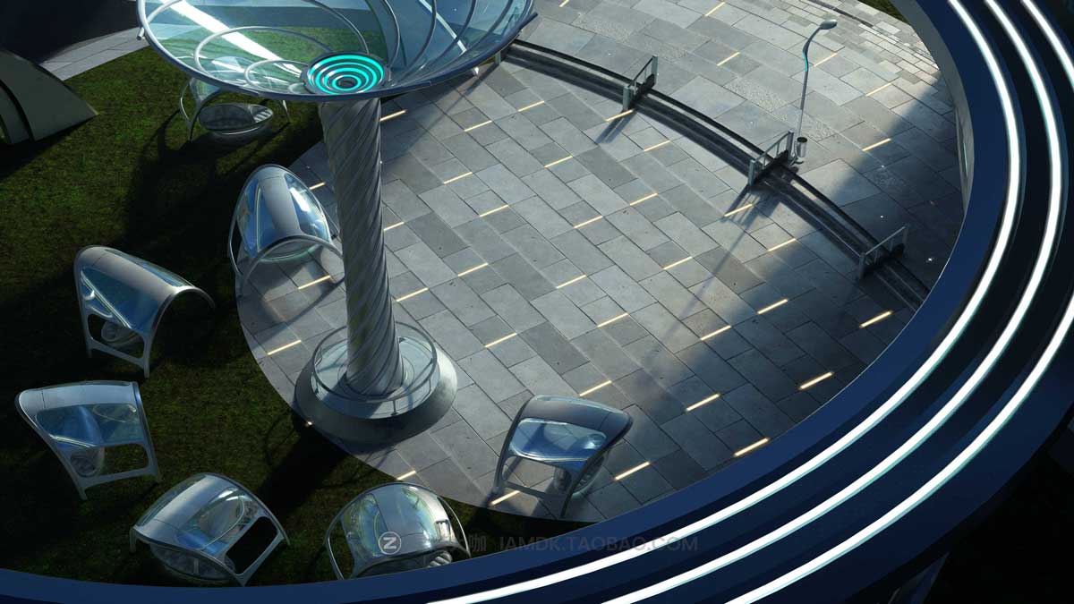 未来科幻楼房建筑城市3D模型 C4D/Blender/MAX/Maya/FBX/OBJ/UE等 KitBash3D – OASIS插图23
