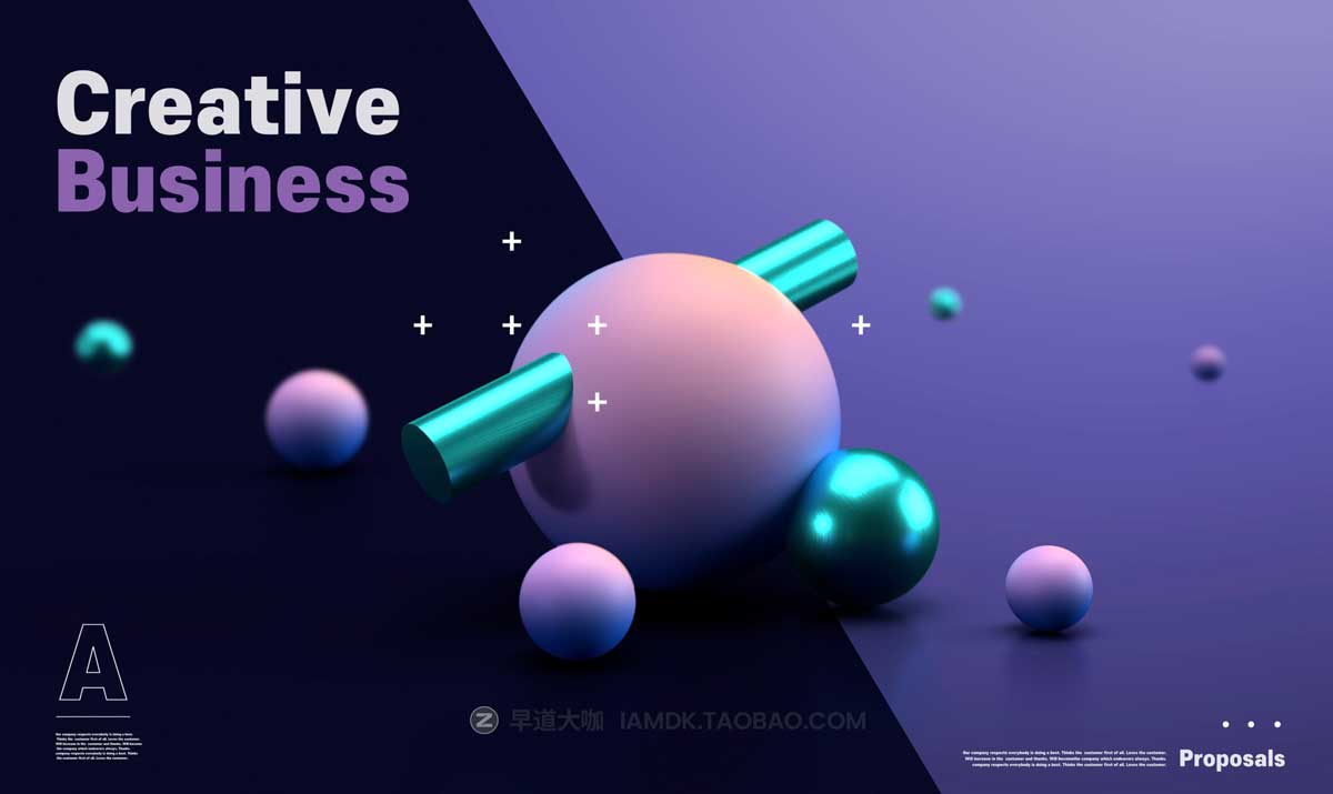 17款创意炫丽3D立体几何元素主视觉KV海报展板设计PSD分层源文件素材 Solid Geometry Poster Template插图11