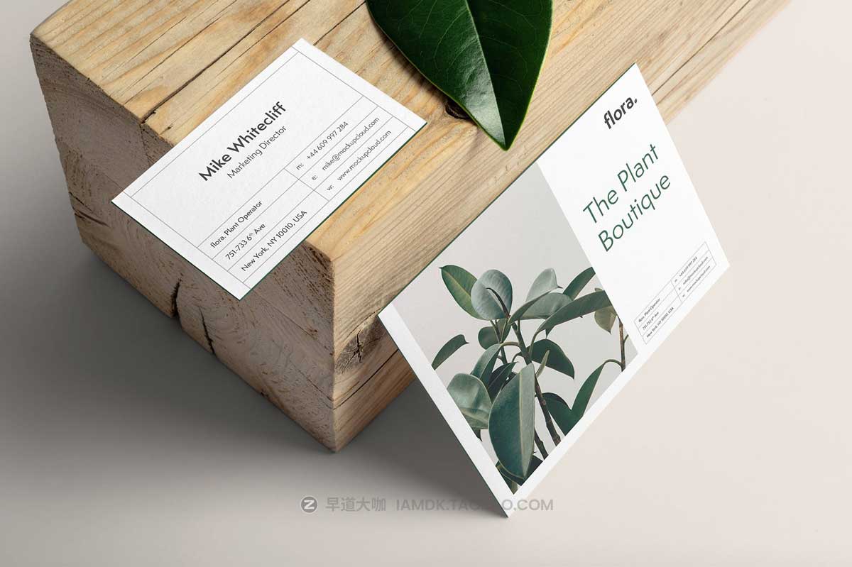 8款时尚优雅品牌VI设计名片信纸信封展示效果图PSD样机模板素材 Flora Branding Mockup Vol. 1插图5