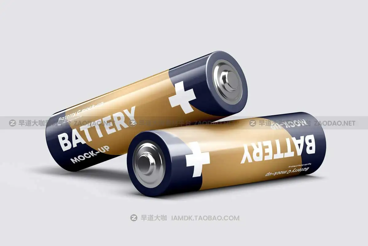 逼真5号碳性蓄电池干电池设计展示效果图PSD样机模板素材 Battery AA Mock-up插图7