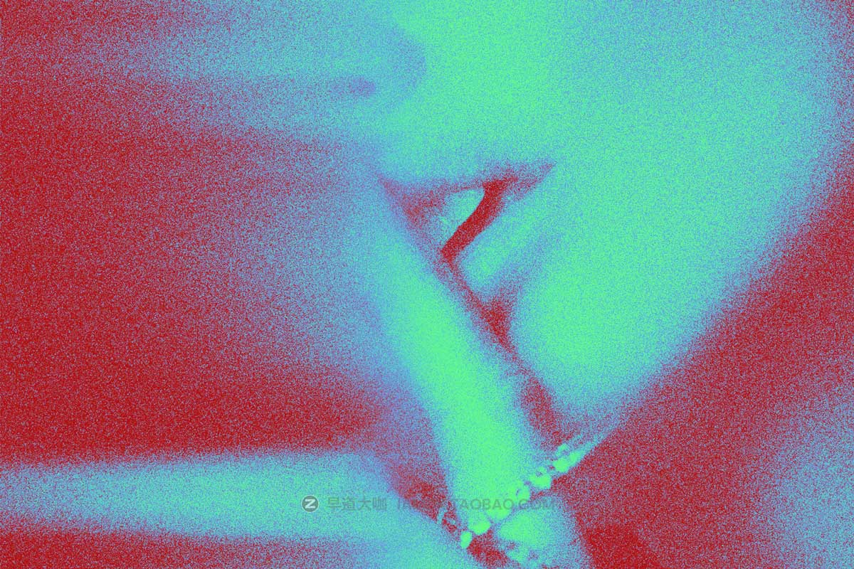 未来失真模糊颗粒噪点纹理效果照片处理PS特效样机模板 Hippie-Style Noise Blur Effect插图5