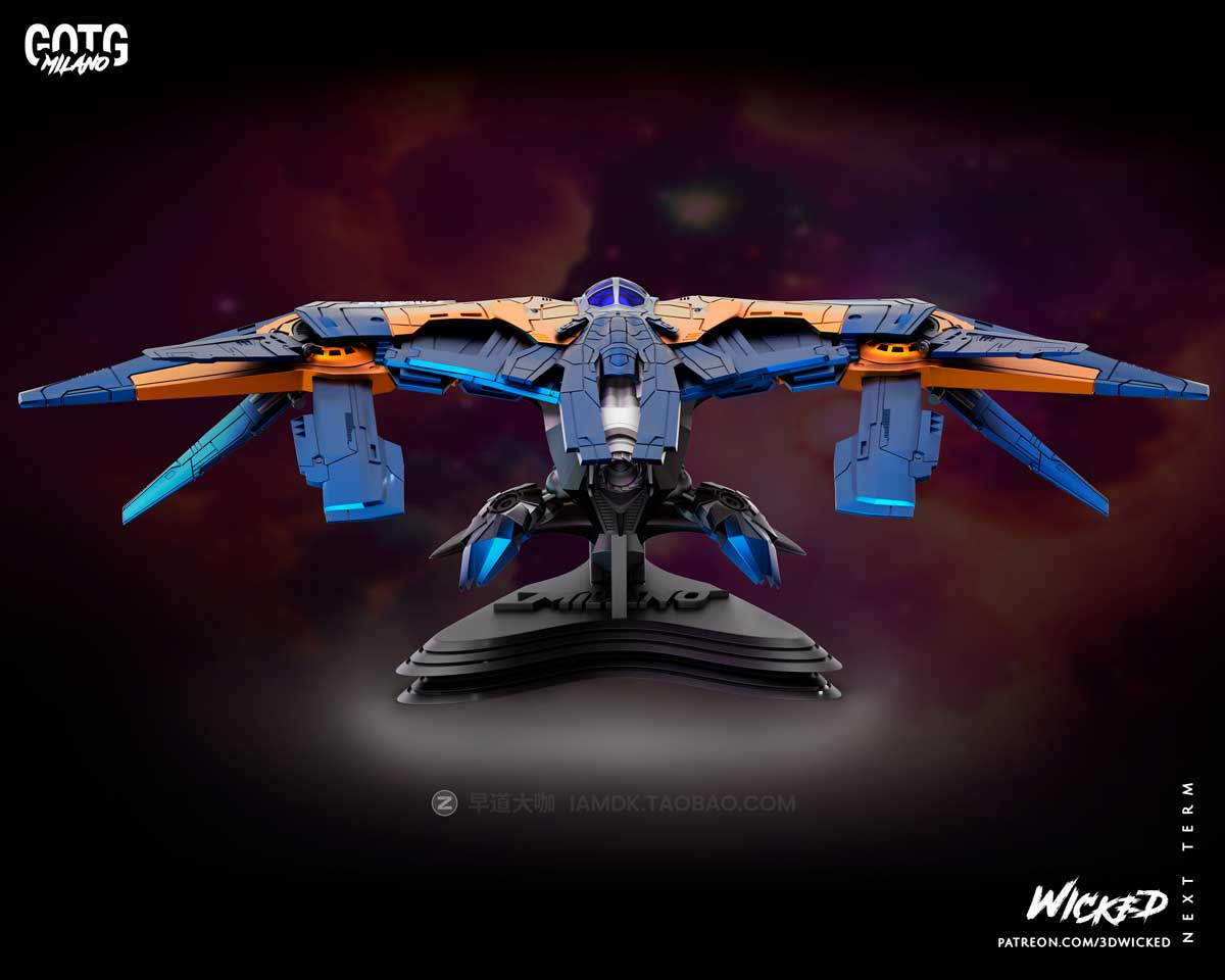 银河护卫队米兰船宇宙飞船战舰雕塑模型3d打印渲染设计素材wicked–