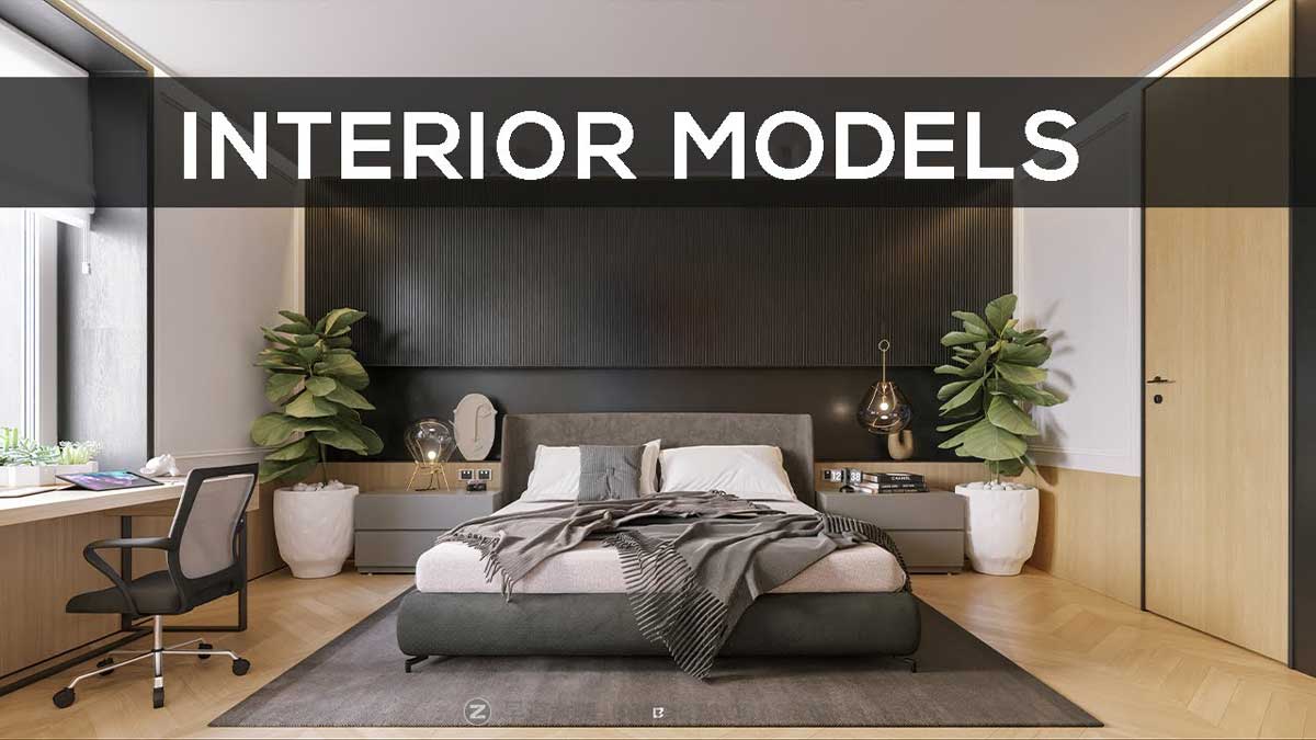 Blender 1322组室内家具床桌椅柜子沙发灯具植物3D模型插件预设 Interior Models VOL 01插图5