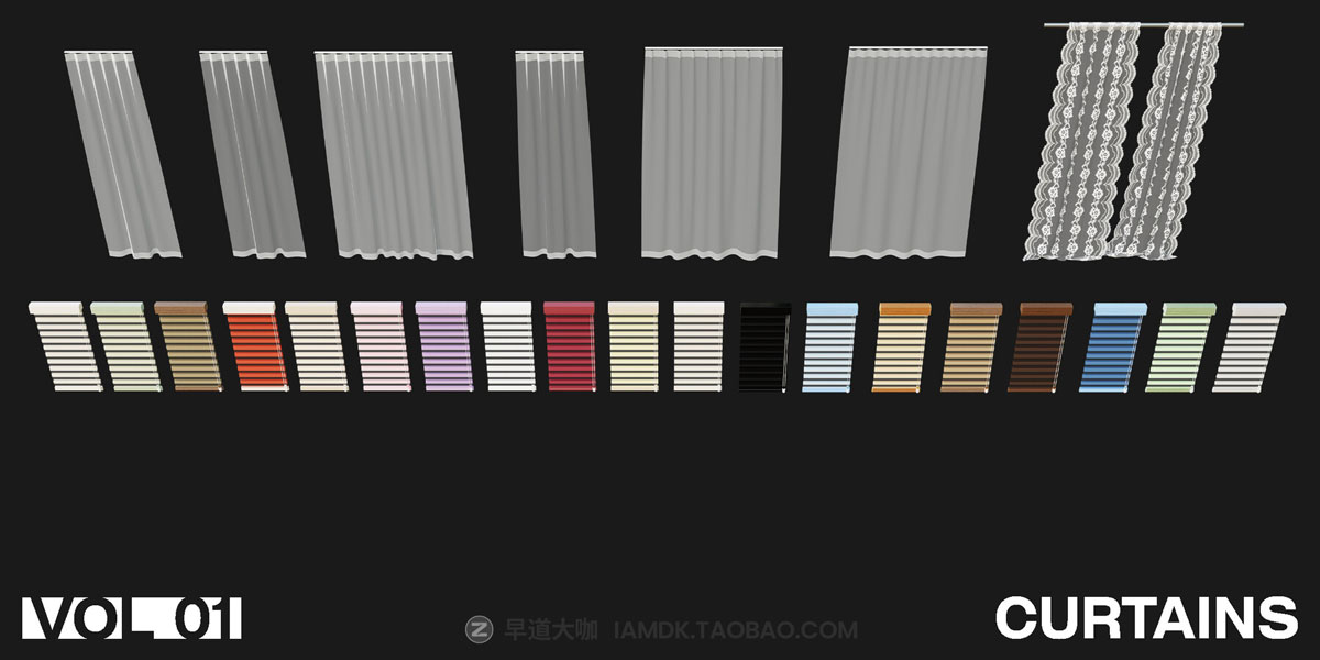 Blender 1322组室内家具床桌椅柜子沙发灯具植物3D模型插件预设 Interior Models VOL 01插图18