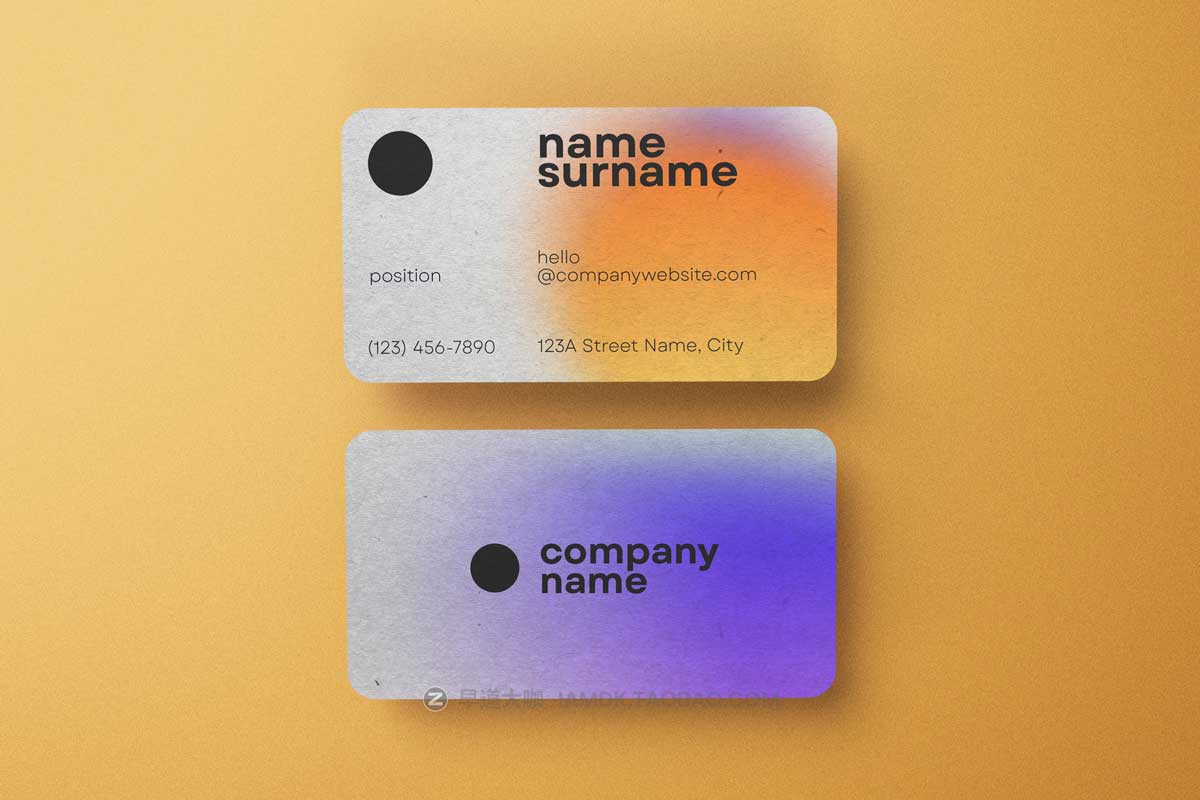 10款时尚圆角商务个人名片卡片设计展示效果图PSD样机模板素材 Rounded Corner Business Card Mockup插图5