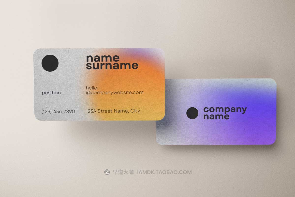 10款时尚圆角商务个人名片卡片设计展示效果图PSD样机模板素材 Rounded Corner Business Card Mockup插图7