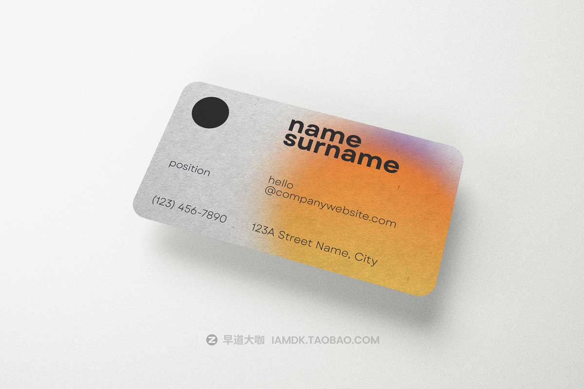 10款时尚圆角商务个人名片卡片设计展示效果图PSD样机模板素材 Rounded Corner Business Card Mockup插图8