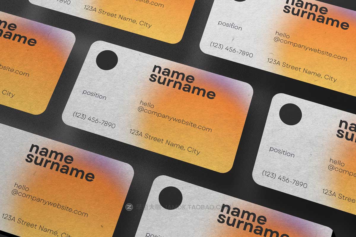 10款时尚圆角商务个人名片卡片设计展示效果图PSD样机模板素材 Rounded Corner Business Card Mockup插图10