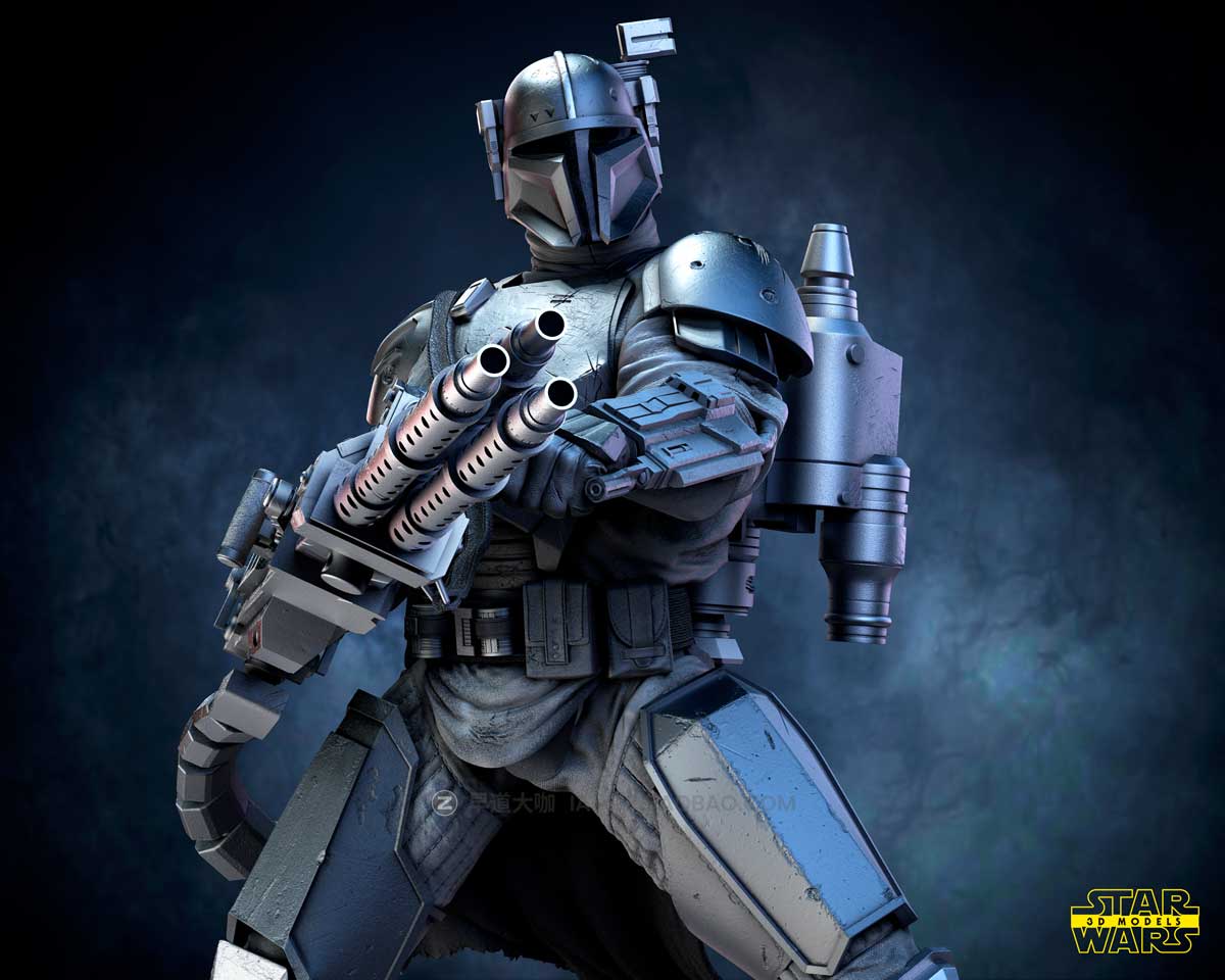 星球大战超级战士雕塑3D打印模型STL格式设计素材 Star Wars – Paz Viszla Sculpture – Star Wars 3D Models – Tested and Ready for 3D printing插图6