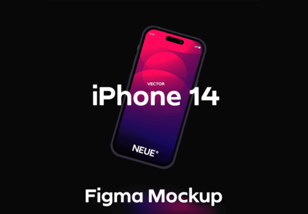 时尚逼真iPhone 14苹果手机矢量样机Figma模板设计素材 iPhone 14 Pro Vector Mockup