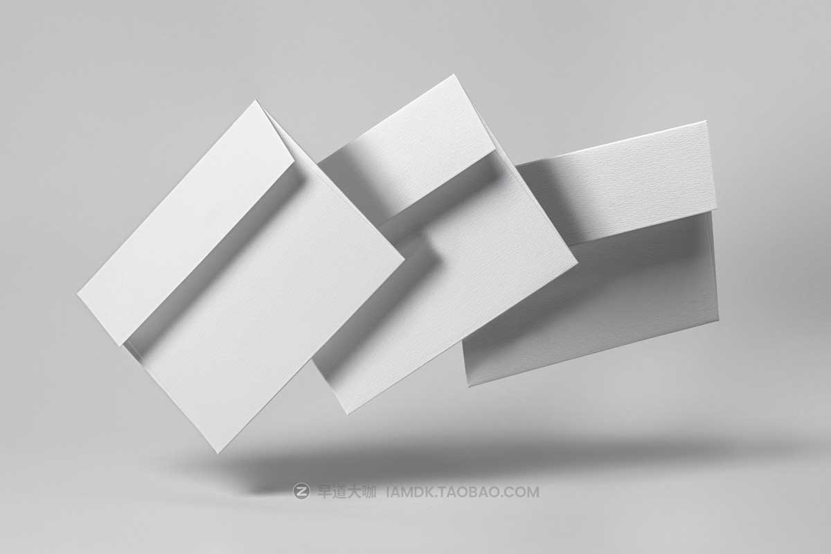 时尚品牌VI标志LOGO设计办公信封设计展示贴图PSD样机模板 Gravity Invitation Envelope Psd Mockup Set插图5
