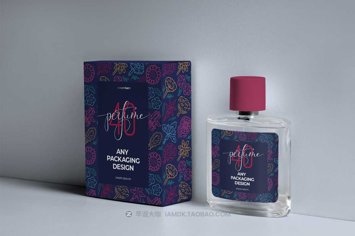 9款时尚化妆品香水玻璃瓶包装纸盒设计PS展示贴图样机模板 9 Perfume Packaging Mockups插图3
