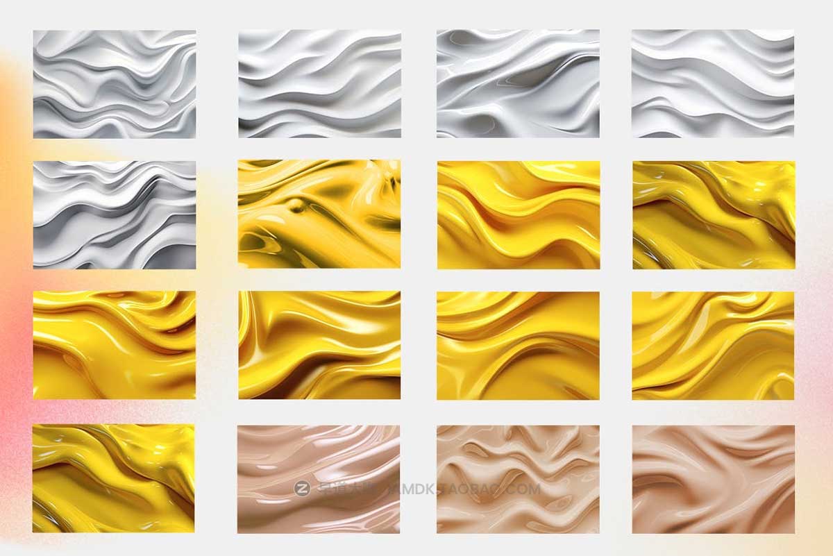 50款塑料质感液体流体抽象艺术背景图片设计素材包 50 Liquid Plastic Backgrounds插图1
