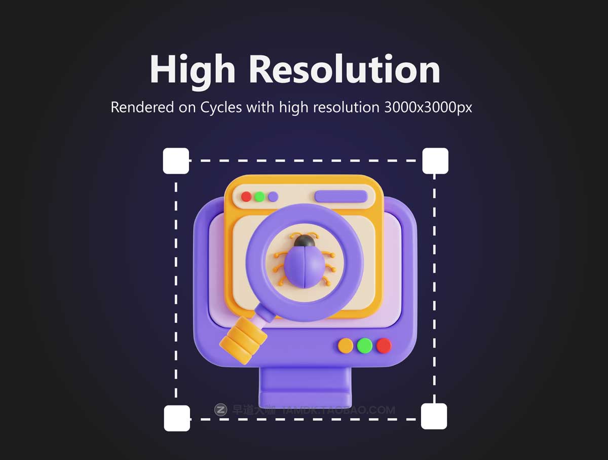 Blender模型 25款高级3D立体SEO网站营销优化图标Icons设计素材 SEO & Website 3D Icon Pack插图5