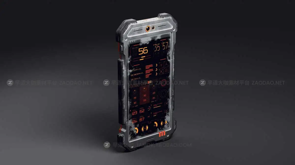 未来科幻赛博朋克末日战场APP界面UI设计Phone手机屏幕展示PSD样机模板 Cyber Mobile Mockups插图7