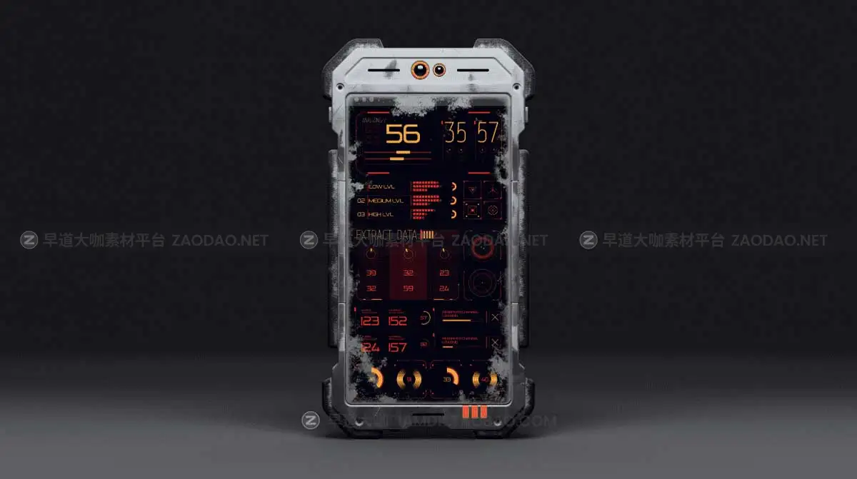 未来科幻赛博朋克末日战场APP界面UI设计Phone手机屏幕展示PSD样机模板 Cyber Mobile Mockups插图8