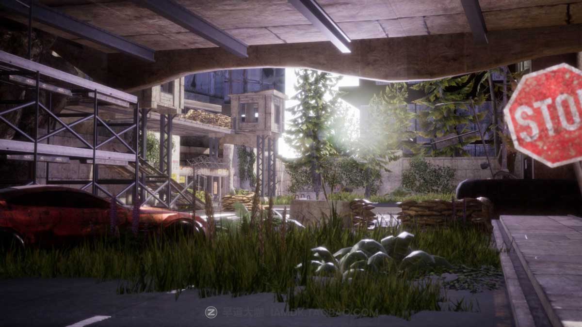 UE模型 废弃城市桥梁高楼街道设施3D模型设计素材 Post Apocalyptic World Pack插图15