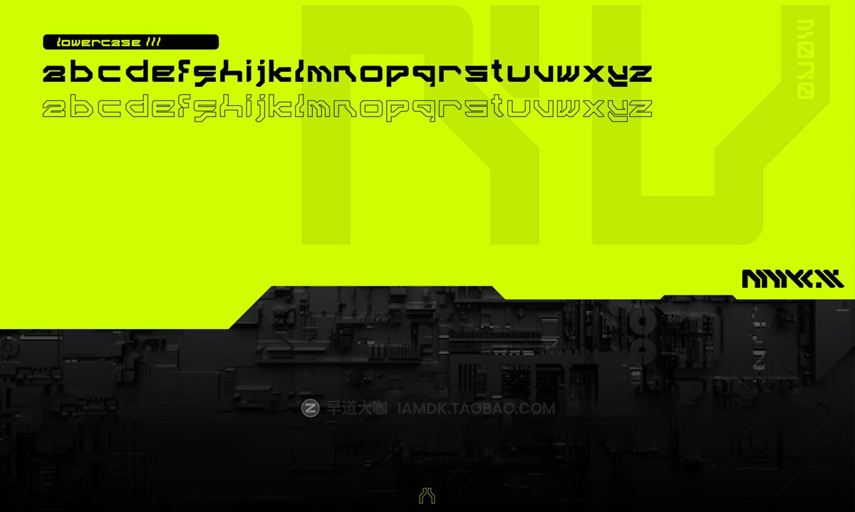 未来赛博朋克工业几何风机能机甲PSPROCREATE西文字体安装包 NuMono by Studio Innate插图6