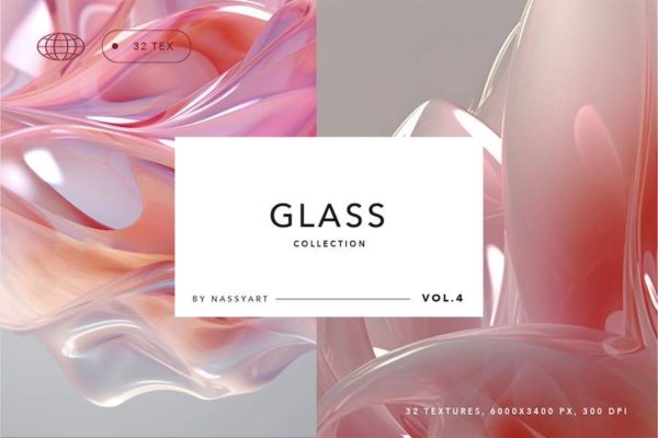 32款高清液体流体玻璃质感抽象艺术3D背景图片设计素材包 Liquid Glass 3D Backgrounds