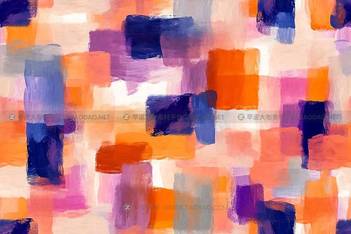 10款高清明亮多彩油漆涂料丙烯酸肌理纹理背景图片设计素材 Colorful Paint Strokes Seamless Patterns插图8