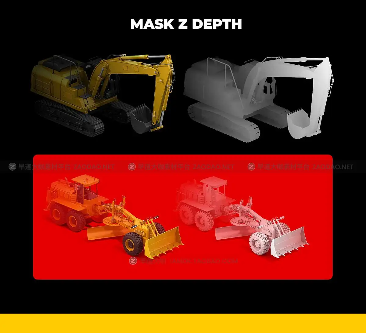 32款卡通建筑工程机械设备铲车勾机设计PS样机模型素材包 32 PSD Mockup 360 Heavy Machines #17插图5