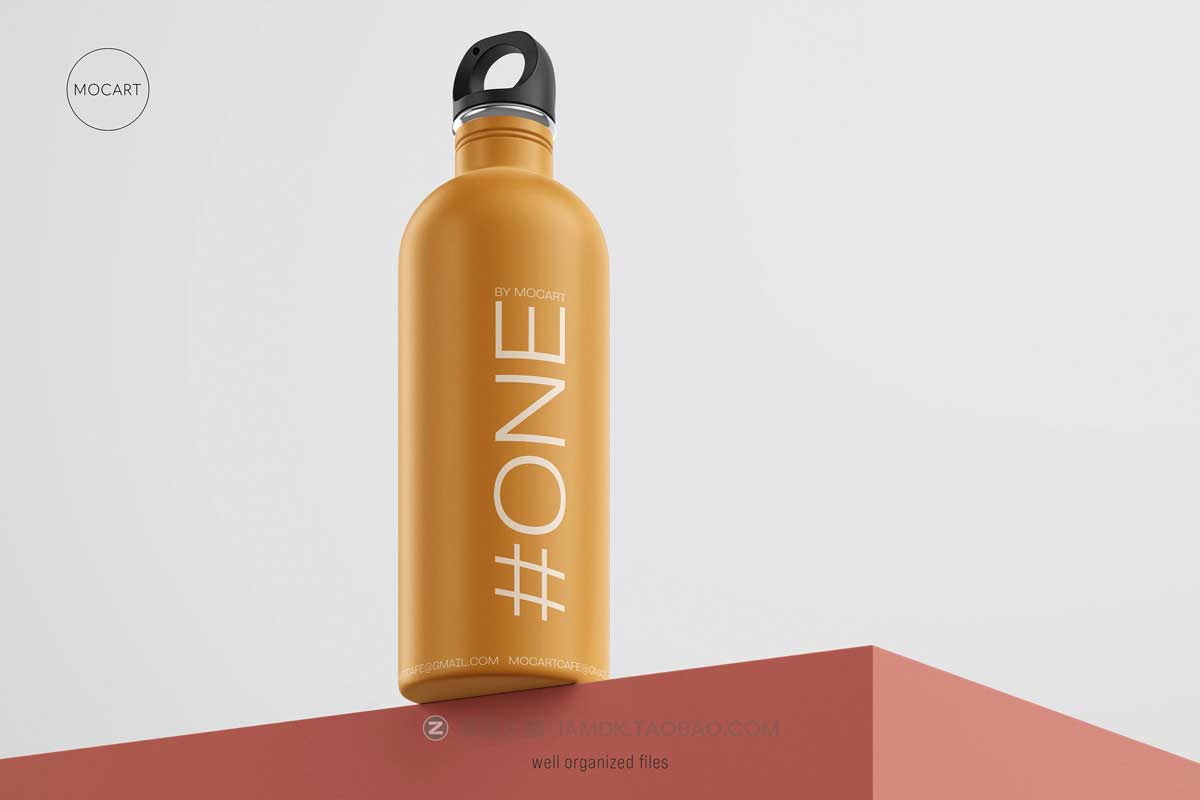 7款时尚不锈钢保温水杯外观设计PS智能贴图样机模板合集 Stainless Steel Water Bottle Mockup Set 1插图2