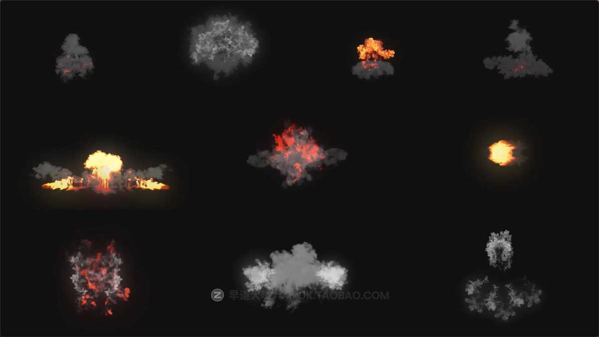 Fcpx插件 30组炫酷爆炸火焰烟雾4K视频转场特效动画包 Real Explosions Effects for FCPX插图1