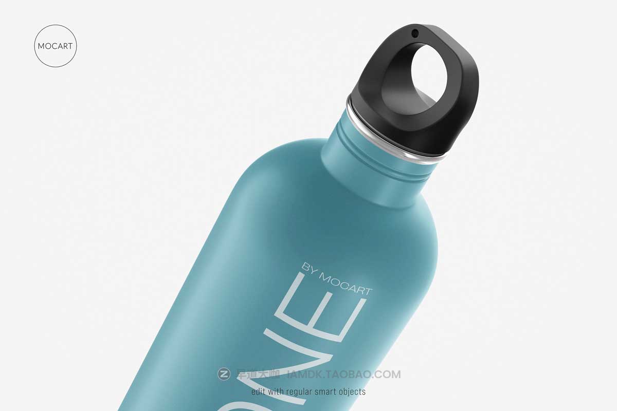 7款时尚不锈钢保温水杯外观设计PS智能贴图样机模板合集 Stainless Steel Water Bottle Mockup Set 1插图3