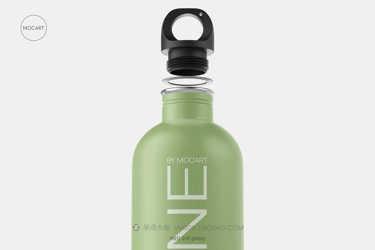 7款时尚不锈钢保温水杯外观设计PS智能贴图样机模板合集 Stainless Steel Water Bottle Mockup Set 1插图4