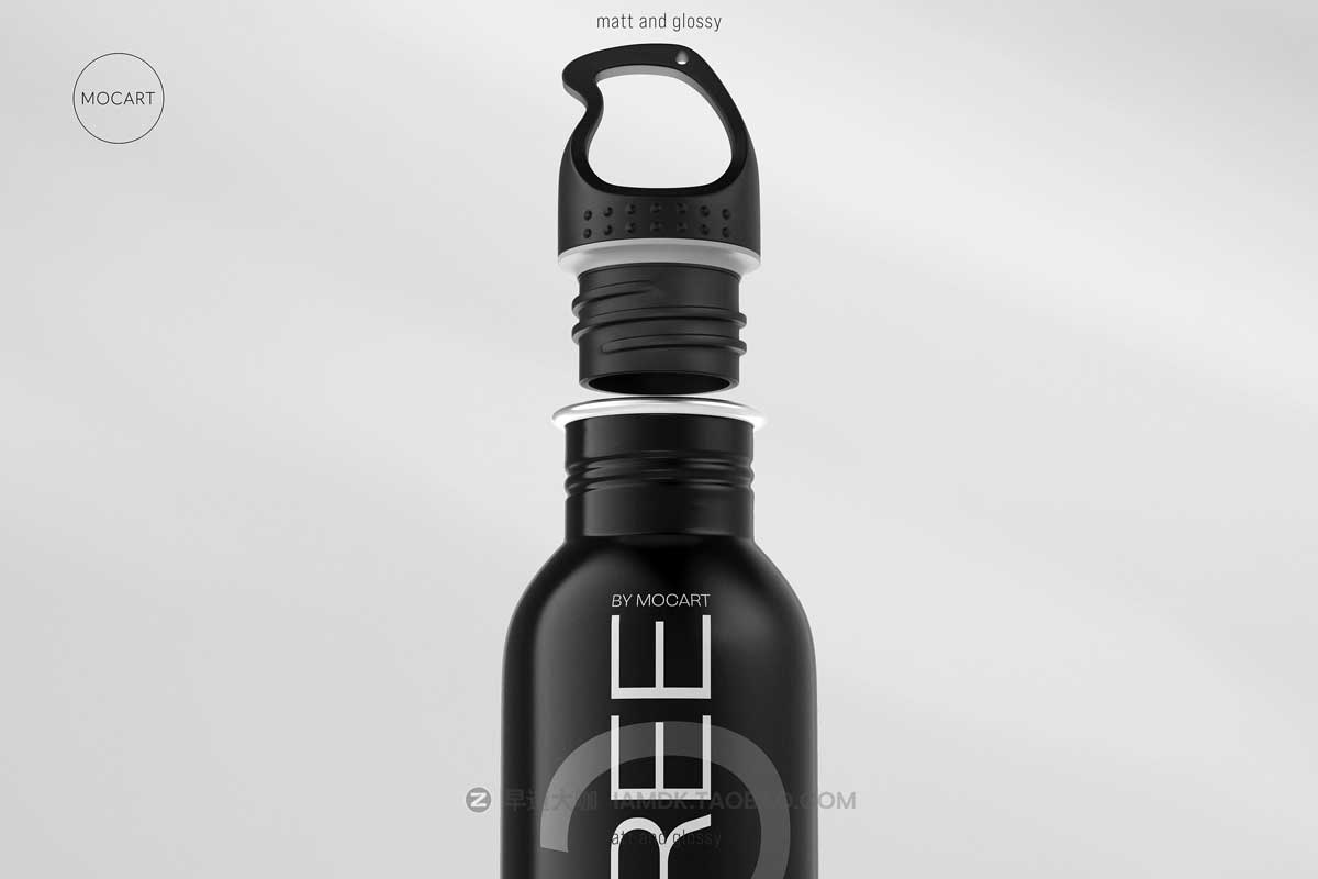 7款时尚骑行不锈钢保温水杯设计PS展示贴图样机模板合集 Stainless Steel Water Bottle Mockup Set 3插图4