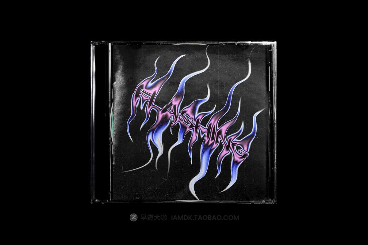 未来迷幻酸性失真扭曲火焰效果标题LOGO设计PS特效样机模板 Rock Mood Melting Text Effect插图3