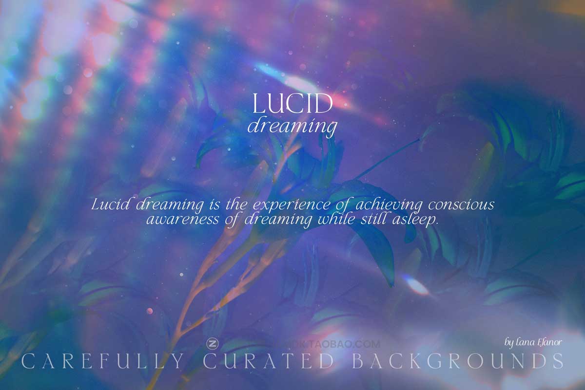 30款时尚梦幻活力抽象艺术棱镜反射漏光海报设计背景图片素材 LUCID DREAMING abstract psychedelic插图1